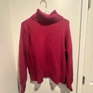 a.n.a Women's Cowl Turtle Neck Sweater - Red